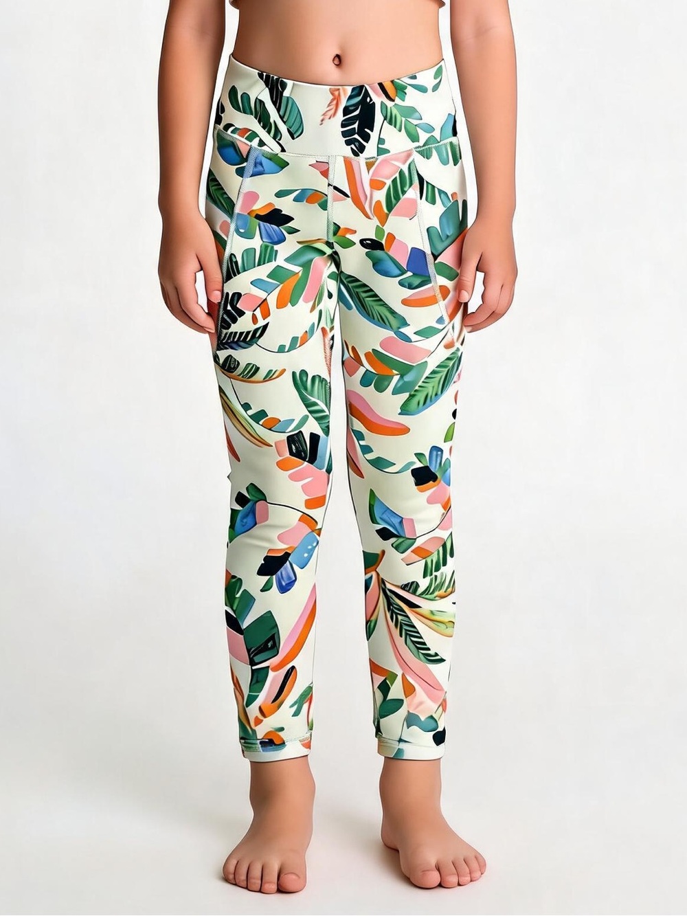 Old Navy Leggings with Pastel Leaf Print